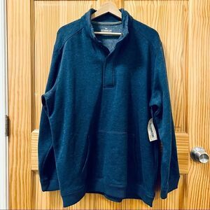 NWT Outdoor Life blue quarter snap long sleeve pullover jacket coat L Large